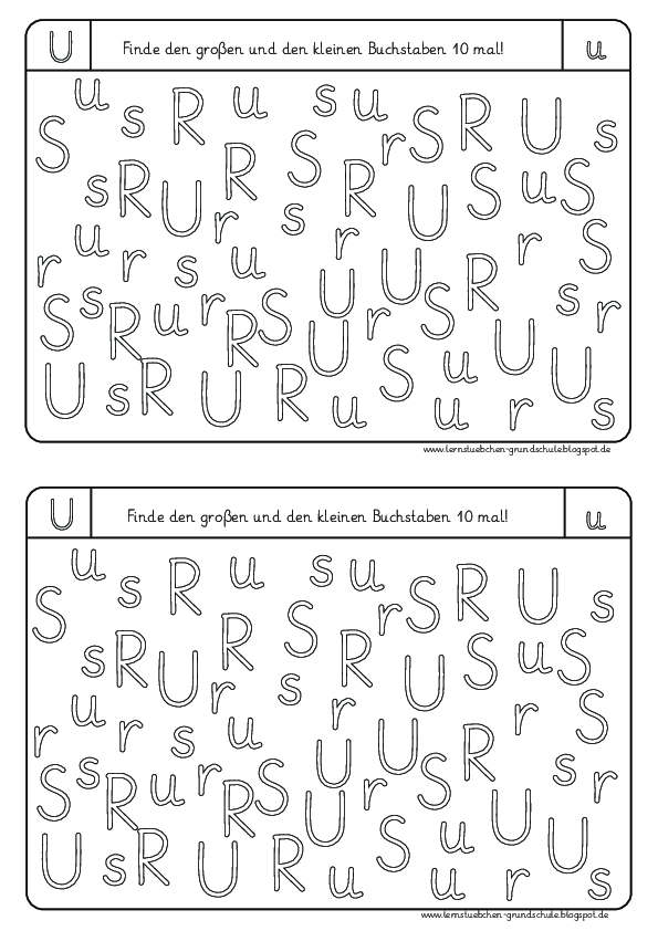 Buchstaben erkennen U, S, R, N, I, T (15)